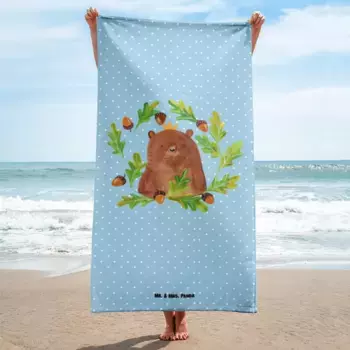 Пляжное полотенце Mr. & Mrs. Panda, синий