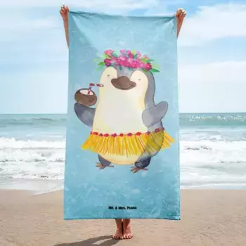 Пляжное полотенце Mr. & Mrs. Panda, синий