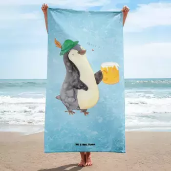 Пляжное полотенце Mr. & Mrs. Panda, синий