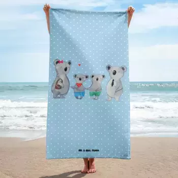 Пляжное полотенце Mr. & Mrs. Panda, синий