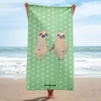 Пляжное полотенце Mr. & Mrs. Panda, зеленый
