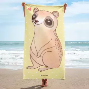 Пляжное полотенце Mr. & Mrs. Panda, желтый