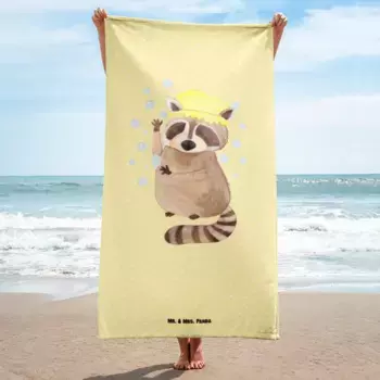 Пляжное полотенце Mr. & Mrs. Panda, желтый