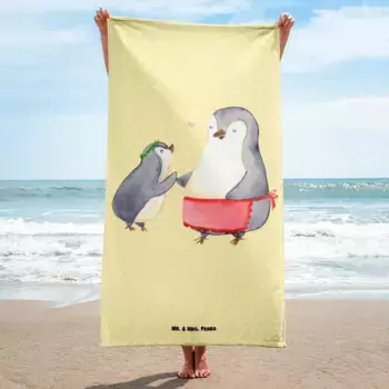 Пляжное полотенце Mr. & Mrs. Panda, желтый
