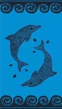 Пляжное полотенце Phlox Dolphin, 90x160x30 см, синий