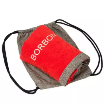 Пляжное полотенце с сумкой Borbonese Mykonos In Sponge 100180, коралловый