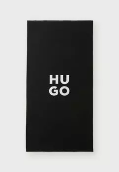 Пляжное полотенце STACKED LOGO TOWEL HUGO, черный