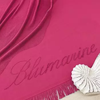 Пляжное полотенце Wave с кардной пряжей и жаккардом - Карибский бассейн Blumarine, цвет Lampone