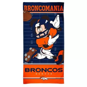 Пляжное полотенце WinCraft Denver Broncos 30 x 60 дюймов Disney Spectra
