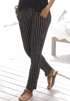 Пляжные брюки Buffalo, полосатый принт, удобные брюки без застежки, брюки из джерси, черно-белый