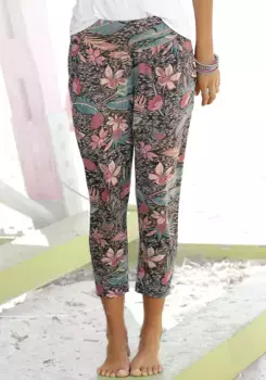 Пляжные брюки Chiemsee с принтом по всей поверхности и карманами, тканевые брюки, брюки 7/8, коралловый