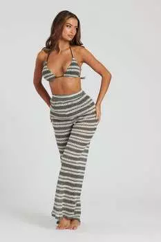 Пляжные джоггеры в полоску связанные крючком South Beach, мультиколор