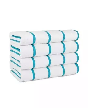 Пляжные полотенца Las Rayas (4 шт.), 30x60 дюймов, варианты цвета в полоску, 100 % мягкий хлопок Arkwright Home, синий