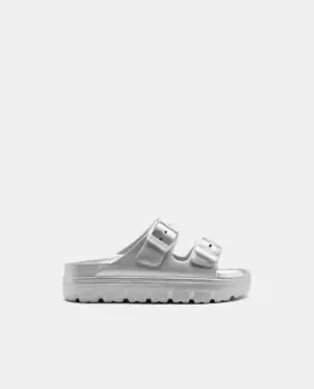 Пляжные сандалии для девочек с двойной металлической пряжкой B&W, серебряный