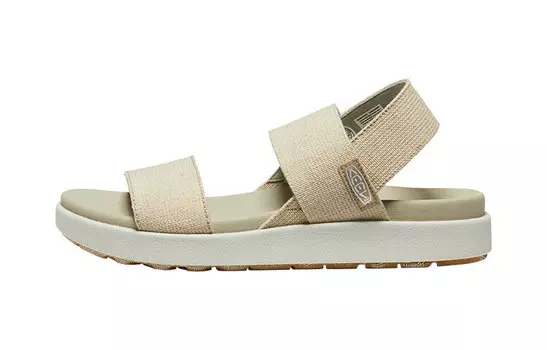 Пляжные сандалии Elle Backstrap женские из натуральной бежевый/серо-коричневого цвета Keen