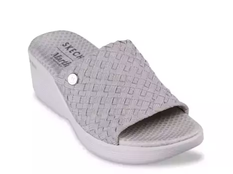 Пляжные сандалии Martha Stewart Pier Lite Bamboo Wedge Skechers, Grey
