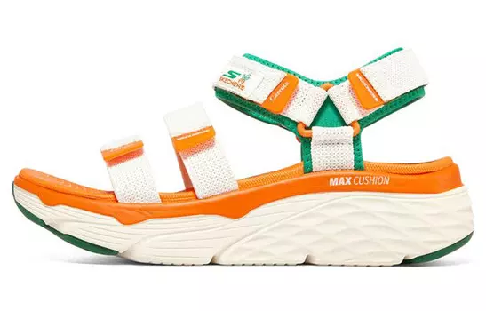 Пляжные сандалии Max Cushioning женские молочно-белые/зеленые Skechers