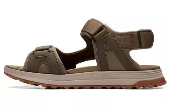 Пляжные сандалии мужские Оливково-зеленые Clarks