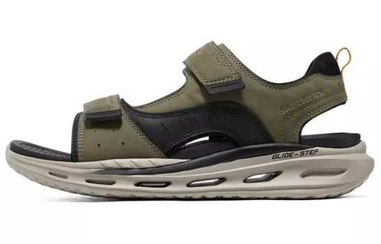 Пляжные сандалии мужские Оливково-зеленые Skechers