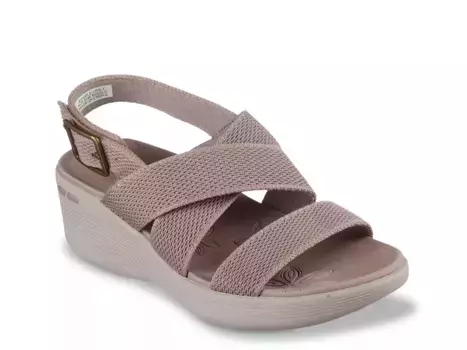 Пляжные сандалии Pier Lite Night Owl Wedge Skechers, Mocha Taupe