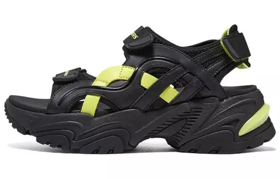 Пляжные сандалии Stamina V2 женские черные/зеленые Skechers
