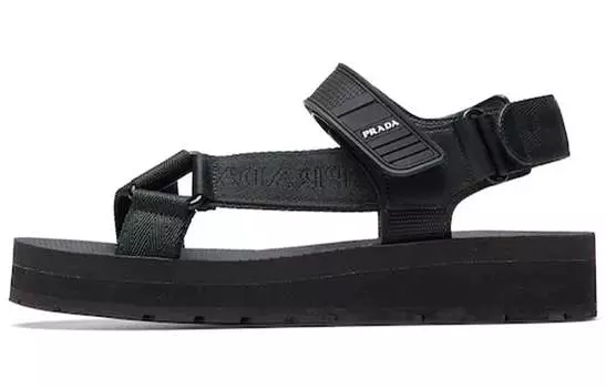 Пляжные сандалии женские черные Prada