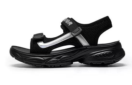 Пляжные сандалии женские черные/серебристые Warrior