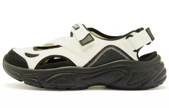 Пляжные сандалии женские цвета слоновой кости и черного цвета Qiaodan