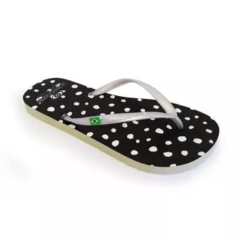 Пляжные шлепанцы черного цвета на резиновой подошве. BRASILERAS, черный черный