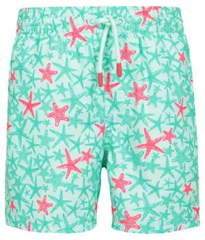 Пляжные шорты детские Guess с морским принтом, зеленый