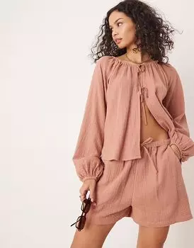 Пляжные шорты Iisla & Bird с узким поясом цвета ржавчины - часть комплекта