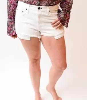 Пляжные шорты из денима белого цвета ASKK NY