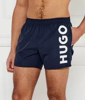 Пляжные шорты мужские Hugo с логотипом, синий