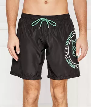 Пляжные шорты мужские Plein Sport с принтом, черный