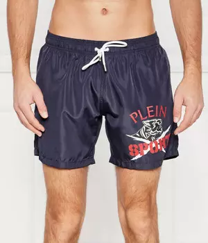 Пляжные шорты мужские Plein Sport с тигром, синий