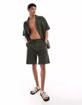 Пляжные шорты Sol Beach вафельного цвета цвета хаки