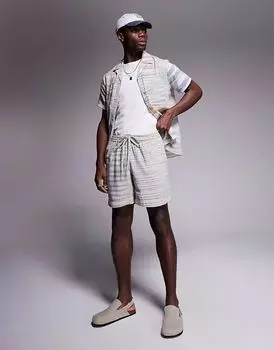 Пляжные шорты South Beach на завязках в нейтральную полоску