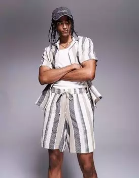 Пляжные шорты South Beach с завязками и текстурой в разноцветную полоску