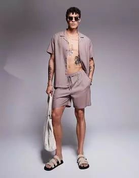 Пляжные шорты Southbeach Taupe из льняной смеси (часть комплекта) South Beach