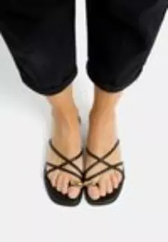 Пляжные тапочки и сандалии Bershka, черный