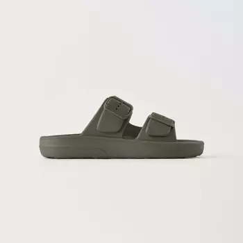 Пляжные тапочки Zara Buckled, хаки