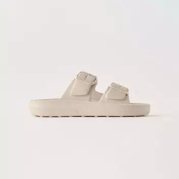 Пляжные тапочки Zara Buckled, светло-бежевый