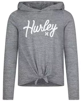 Пляжный активный пуловер с капюшоном для больших девочек Hurley, черный