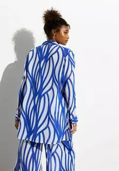 Пляжный аксессуар Abstract Print Long Sleeve Shirt New Look, синий