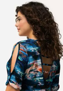 Пляжный аксессуар CUT OUT BEACHDRESS TUNIC . Ulla Popken, темно-синий