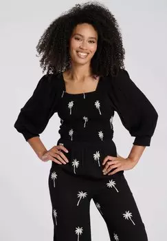 Пляжный аксессуар EMBROIDERED SHIRRED South Beach, черный