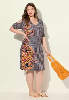 Пляжный аксессуар PAISLEY COLD SHOULDER V-NECK Ulla Popken, темно-синий