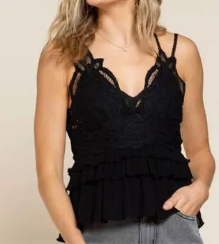 Пляжный бюстгальтер-бюстгальтер для девочек в черном цвете POL