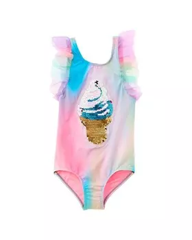 Пляжный цельный купальник Lingo с тюлевой отделкой Beach Lingo, мультиколор