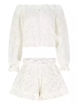 Пляжный комплект PARAMIDONNA Luna с кружевной отделкой, белый